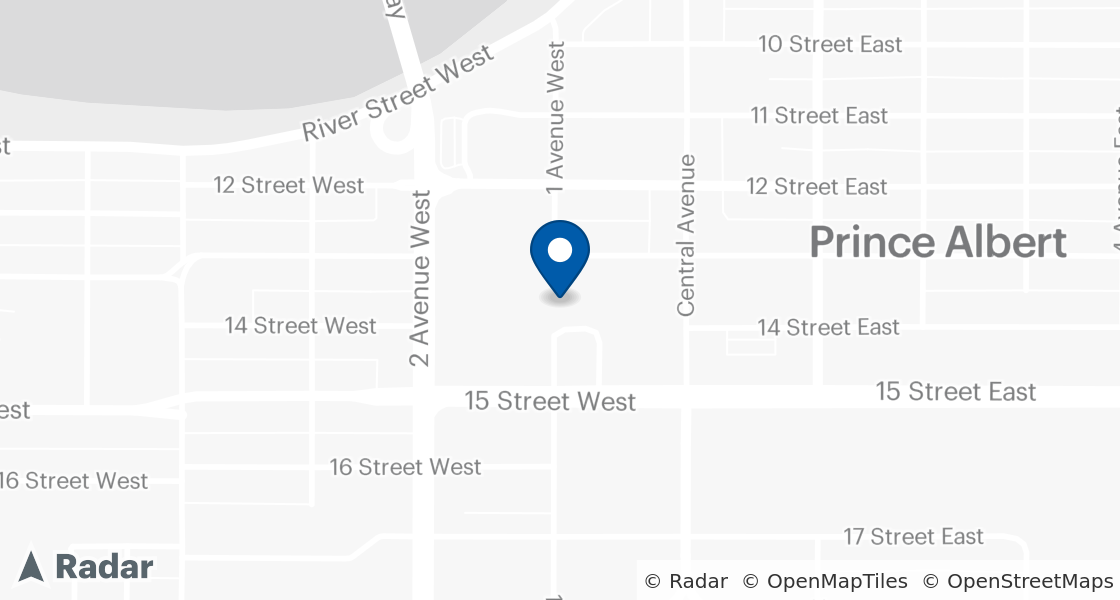 Map of Dairy Queen Location:: 1403 Central Avenue, Prince Albert, SK, S6V 7J4